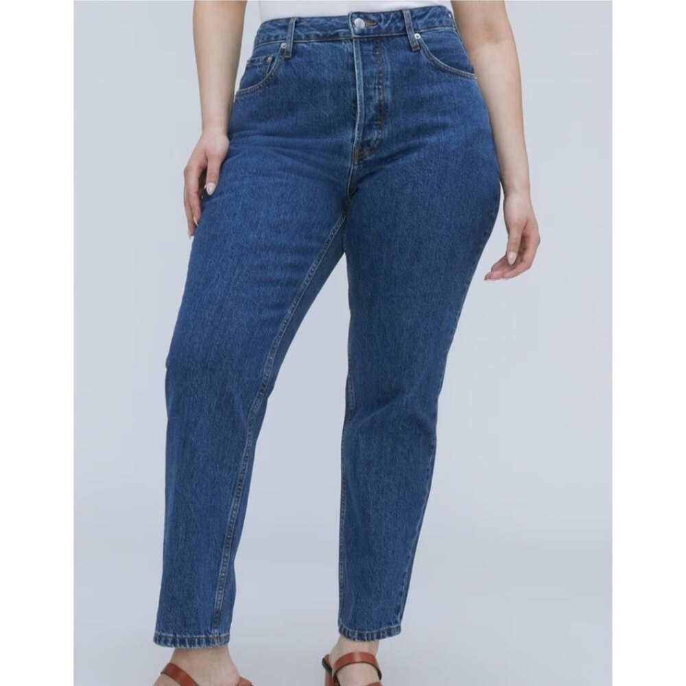 Everlane High Rise The '90s Cheeky Hourglass Blue Straight Jeans Size 30
